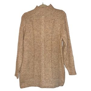 LC Lauren Conrad Medium Beige Mock Turtleneck Long Sleeve Knit Sweater